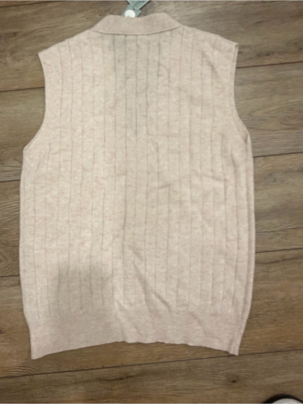 InCashmere Ribbed Button-Front Vest 0262 - Picture 3 of 3